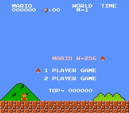 Mario 256W (256 worlds) Title Screen